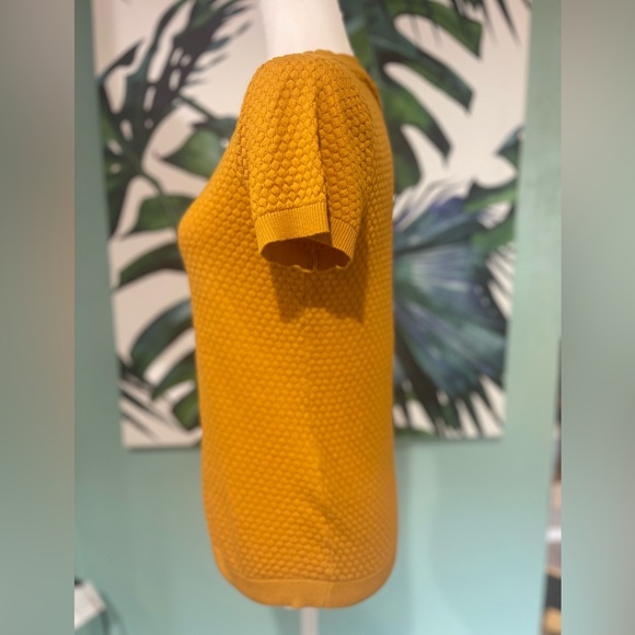 Maison Jules Mustard Textured Women's Top - Picture 3 of 6